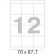 Этикетки самоклеящиеся Promega label (Комус) 70х67,7 мм 12 штук на листе белые (100 листов в упаковке)