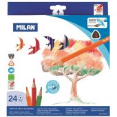 Карандаши акварельные цветные 24цв 3-гран Milan Карандаши акварельные цветные 24цв 3-гран Milan