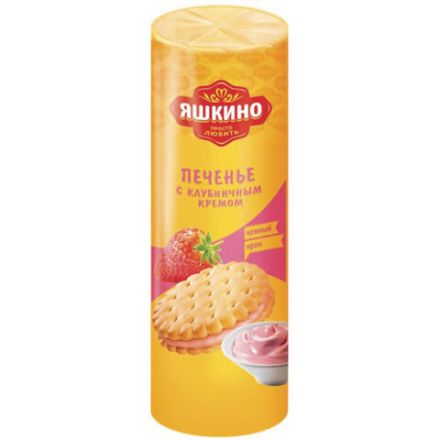 Печенье ЯШКИНО "С клубничным кремом", затяжное, 190 г, МП461 Печенье ЯШКИНО "С клубничным кремом", затяжное, 190 г, МП461