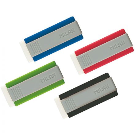 Ластик пластиковый Milan Office 320 белый, в пластиковом держателе (в асс.)