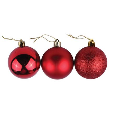Шары ёлочные 6 шт., 6 см, "Trio", пластик, КРАСНЫЕ (глянец, матовый, глиттер), ЗОЛОТАЯ СКАЗКА, 590865 Шары ёлочные 6 шт., 6 см, "Trio", пластик, КРАСНЫЕ (глянец, матовый, глиттер), ЗОЛОТАЯ СКАЗКА, 590865
