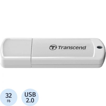 Флеш-память Transcend JetFlash 370, 32Gb, USB 2.0, бел, TS32GJF370 Флеш-память Transcend JetFlash 370, 32Gb, USB 2.0, бел, TS32GJF370