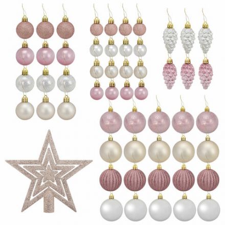 Шары новогодние ёлочные "Champagne" 55 предметов, кремовое серебро/золото, ЗОЛОТАЯ СКАЗКА, 591719 Шары новогодние ёлочные "Champagne" 55 предметов, кремовое серебро/золото, ЗОЛОТАЯ СКАЗКА, 591719