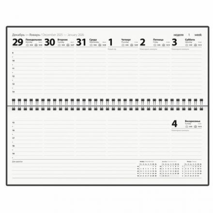 Планинг датированный 2026 285х112 мм, STAFF, гребень, картонная обложка, 64 л., "Сад магнолий", 117365