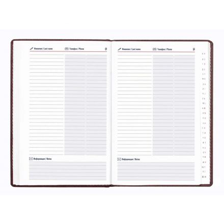 Алфавитная книжка А5,142х210мм,120л,бордо,белая простр. АТТАСНЕ Bizon