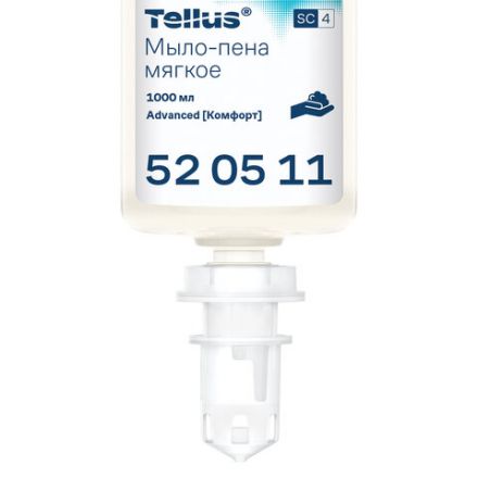 Картридж с жидким мылом-пеной одноразовый Tellus/TORK (Система S4) Advanced, мягкое, 1 л, 520511