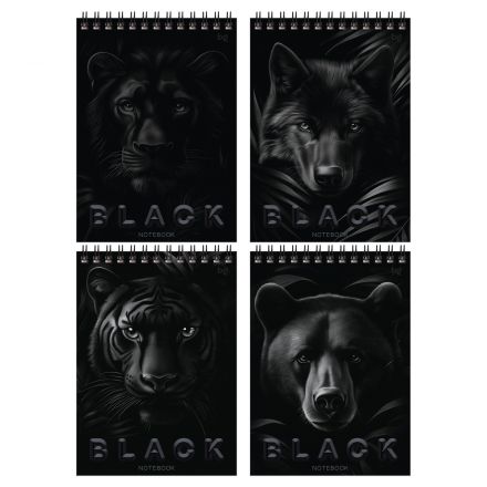 Блокнот А5 40л. на гребне BG "Just black"