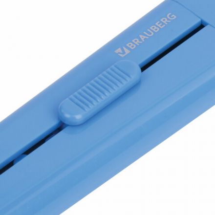 Нож канцелярский 18 мм BRAUBERG "Delta", автофиксатор, цвет корпуса голубой, блистер, 237087 Нож канцелярский 18 мм BRAUBERG "Delta", автофиксатор, цвет корпуса голубой, блистер, 237087