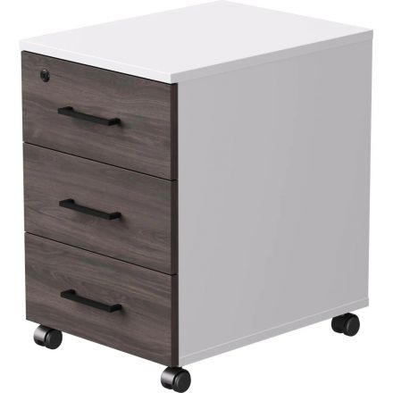 Тумба мобильная 0MX_ EVO 254T001W3/W3/DK 406х540х608 Белый/Дуб Пасадена