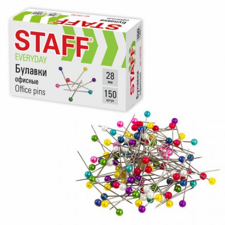 Булавки универсальные STAFF "EVERYDAY", 28 мм, 150 штук, в картонной коробке, 226760 Булавки универсальные STAFF "EVERYDAY", 28 мм, 150 штук, в картонной коробке, 226760