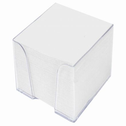 Блок для записей STAFF в подставке прозрачной, куб 9х9х9 см, белый, белизна 90-92%, 129201 Блок для записей STAFF в подставке прозрачной, куб 9х9х9 см, белый, белизна 90-92%, 129201