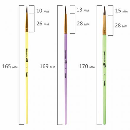 Кисти ПОНИ набор 5 шт. (круглые № 1, 2, 3,4, 5), блистер, BRAUBERG KIDS, 201072 Кисти ПОНИ набор 5 шт. (круглые № 1, 2, 3,4, 5), блистер, BRAUBERG KIDS, 201072