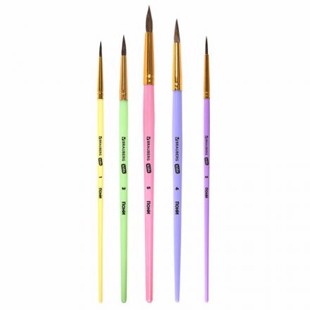 Кисти ПОНИ набор 5 шт. (круглые № 1, 2, 3,4, 5), блистер, BRAUBERG KIDS, 201072 Кисти ПОНИ набор 5 шт. (круглые № 1, 2, 3,4, 5), блистер, BRAUBERG KIDS, 201072