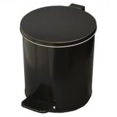 Ведро для мусора с педалью 7 л оцинкованная сталь черное (20х23 см)