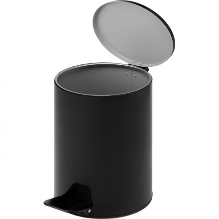 Ведро для мусора с педалью 7 л оцинкованная сталь черное (20х23 см) Ведро для мусора с педалью 7 л оцинкованная сталь черное (20х23 см)