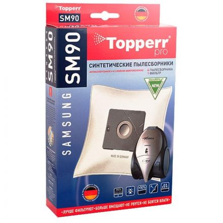 Пылесборник синтетич. для пылесосов Topperr SM 90(4шт.в ед Пылесборник синтетич. для пылесосов Topperr SM 90(4шт.в ед