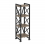 Loft Стеллаж на колесных опорах-4 полки VR.L-MST.K-4.4 Тиквуд тёмный/Чёрный металл 400*400*1334