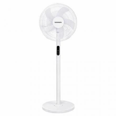 Вентилятор напольный LCD дисплей, пульт ДУ SONNEN FS40-A999, 50 Вт, 3 режима, белый, 455735