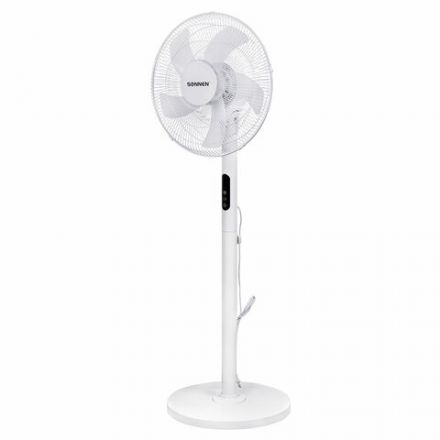 Вентилятор напольный LCD дисплей, пульт ДУ SONNEN FS40-A999, 50 Вт, 3 режима, белый, 455735