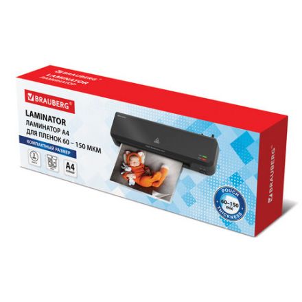 Ламинатор BRAUBERG NANO PLUS, формат A4, толщина пленки 60-150 мкм, скорость 23 см/мин., 532621 Ламинатор BRAUBERG NANO PLUS, формат A4, толщина пленки 60-150 мкм, скорость 23 см/мин., 532621