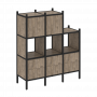 Loft Прямой стеллаж наборный VR.L-15 Тиквуд тёмный/Чёрный металл 1278*446*1458