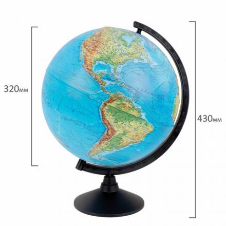 Глобус физический Globen "Классик", 32 см, рельефный, К013200219 Глобус физический Globen "Классик", 32 см, рельефный, К013200219