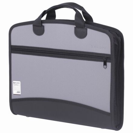 Папка-портфель пластиковая BRAUBERG А4+ (375х305х60 мм), 4 отделения, 2 кармана, серая, 228685 Папка-портфель пластиковая BRAUBERG А4+ (375х305х60 мм), 4 отделения, 2 кармана, серая, 228685