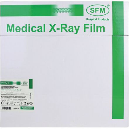 Рентгеновская пленка зеленочувствительная, SFM X-Ray GF, КОМПЛЕКТ 100 л., 35х35 см, 629108 Рентгеновская пленка зеленочувствительная, SFM X-Ray GF, КОМПЛЕКТ 100 л., 35х35 см, 629108