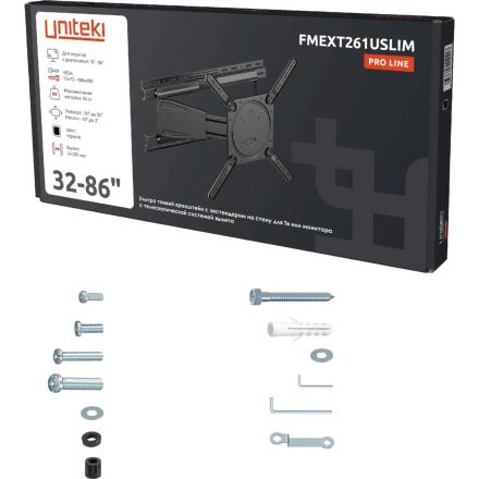 Кронштейн UNITEKI FMEXT261USLIM с адаптером-экстендером, 32-86″, ультраслим Кронштейн UNITEKI FMEXT261USLIM с адаптером-экстендером, 32-86″, ультраслим