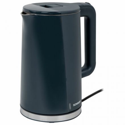Чайник электрический с двойными стенками SONNEN KT-8718B, 1,7 л, 2200 Вт, графитовый, 454686 Чайник электрический с двойными стенками SONNEN KT-8718B, 1,7 л, 2200 Вт, графитовый, 454686
