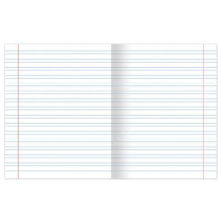 Тетрадь ЗЕЛЁНАЯ обложка 12 л., узкая линия с полями, офсет, "ПЗБМ", 19964