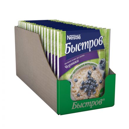 Каша Nestle Быстров овсяная с черникой 17 штук по 40 г