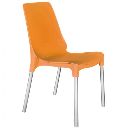 Стул для столовых EL_SHT-S75 пластик оранжевый/хром лак 151689 Стул для столовых EL_SHT-S75 пластик оранжевый/хром лак 151689