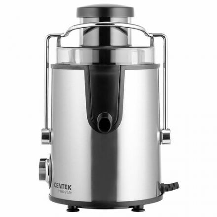 Соковыжималка CENTEK CT-1209, 600 Вт, стакан 0,5 л, емкость для жмыха 1,5 л, металл, сталь/черный Соковыжималка CENTEK CT-1209, 600 Вт, стакан 0,5 л, емкость для жмыха 1,5 л, металл, сталь/черный