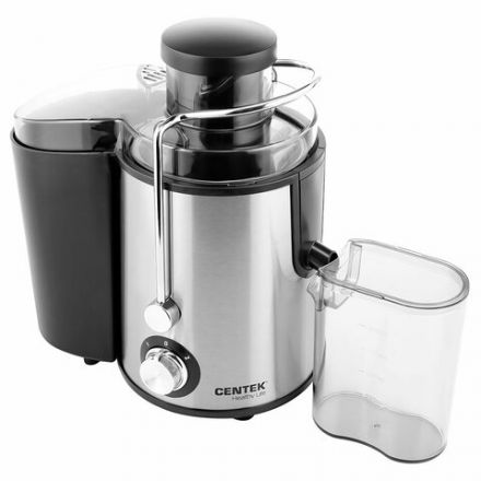 Соковыжималка CENTEK CT-1209, 600 Вт, стакан 0,5 л, емкость для жмыха 1,5 л, металл, сталь/черный Соковыжималка CENTEK CT-1209, 600 Вт, стакан 0,5 л, емкость для жмыха 1,5 л, металл, сталь/черный