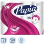 Бумага туалетная Papia Белая 3сл бел 100%цел втул 16,8м 140л 12рул/уп