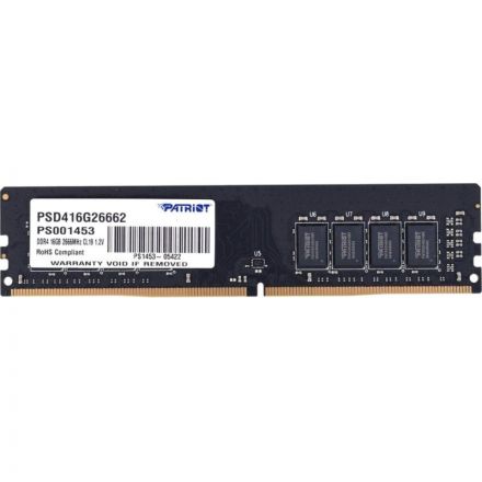 Модуль памяти Patriot DDR4 DIMM 16Gb 2666МГц CL19 (PSD416G26662) Модуль памяти Patriot DDR4 DIMM 16Gb 2666МГц CL19 (PSD416G26662)