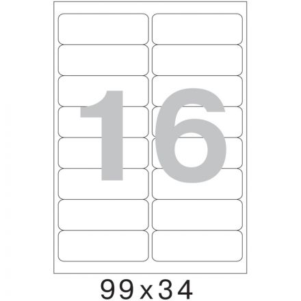 Этикетки самоклеящиеся Promega label (Комус) 99х34 мм 16 штук на листе белые с закругленными углами (100 листов в упаковке) Этикетки самоклеящиеся Promega label (Комус) 99х34 мм 16 штук на листе белые с закругленными углами (100 листов в упаковке)