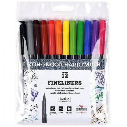 Набор линеров KOH-I-NOOR FINELINERS 0,3мм 12 цв ПВХ 777021AB01TE