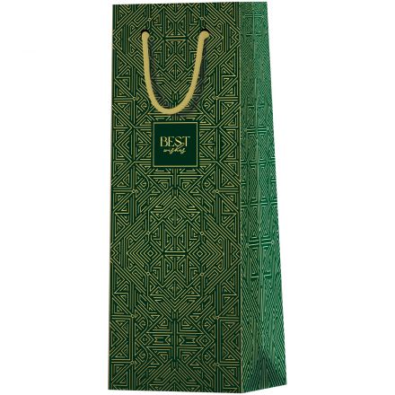 Пакет подарочный 12*36*8,5см MESHU "Strict pattern", матовое ламинирование, отд.фольгой, под бутылку Пакет подарочный 12*36*8,5см MESHU "Strict pattern", матовое ламинирование, отд.фольгой, под бутылку
