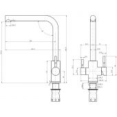 Смеситель д/кухни СС_BALEAR с каналом для питьевой воды нерж.сталь,13450BL