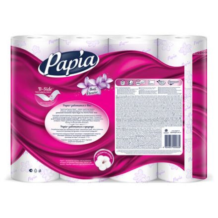 Бумага туалетная бытовая, спайка 12 шт., 3-слойная (12х16,8 м), PAPIA, аромат "Балийский цветок", 5080739 Бумага туалетная бытовая, спайка 12 шт., 3-слойная (12х16,8 м), PAPIA, аромат "Балийский цветок", 5080739