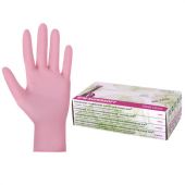 Перчатки нитриловые смотровые SFM Supersoft PINK, Германия, 100 пар (200 штук), размер 6-7, S (малый), розовые Перчатки нитриловые смотровые SFM Supersoft PINK, Германия, 100 пар (200 штук), размер 6-7, S (малый), розовые
