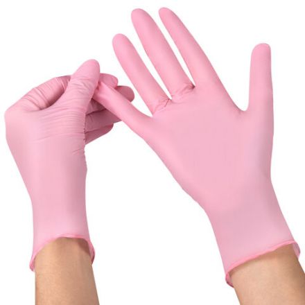 Перчатки нитриловые смотровые SFM Supersoft PINK, Германия, 100 пар (200 штук), размер 6-7, S (малый), розовые Перчатки нитриловые смотровые SFM Supersoft PINK, Германия, 100 пар (200 штук), размер 6-7, S (малый), розовые