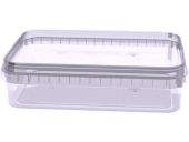 Контейнер 0,2л. прямоугольный, с бесцветной крышкой, без ручки  бесцветный