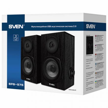 Колонки компьютерные SVEN SPS-575, 2.0, 6 Вт, питание USB, черные, SV-016166 Колонки компьютерные SVEN SPS-575, 2.0, 6 Вт, питание USB, черные, SV-016166