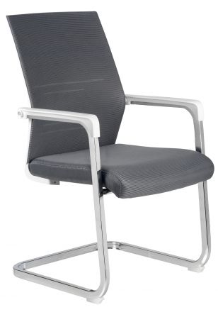 Кресло Like RCH D819 Белый пластик/Серая сетка (на полозьях)