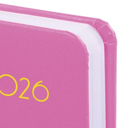 Ежедневник датированный 2026, МАЛЫЙ ФОРМАТ 100х150 мм, А6, BRAUBERG "Select", балакрон, розовый, 117262