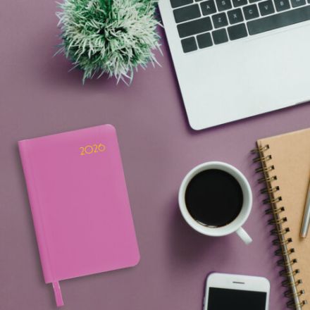 Ежедневник датированный 2026, МАЛЫЙ ФОРМАТ 100х150 мм, А6, BRAUBERG "Select", балакрон, розовый, 117262