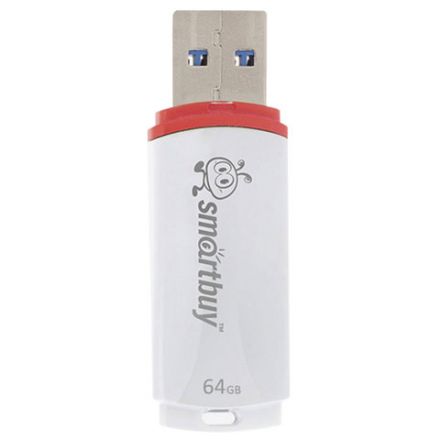 Флеш-диск 64 GB, SMARTBUY Crown, USB 2.0, белый, SB64GBCRW-W Флеш-диск 64 GB, SMARTBUY Crown, USB 2.0, белый, SB64GBCRW-W
